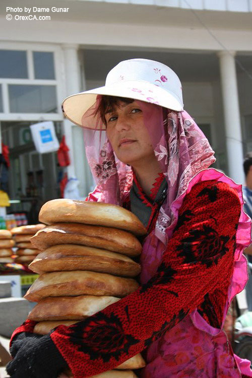 Lady with bread, Samarkand