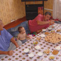 At the guest house