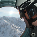 The skier at the hole
