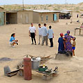 Tourists in nomadic village