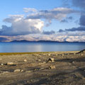 Lake  Karakul  (The height of the lake 4,100 m)
