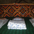 Inside the yurt