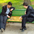Playing backgammon