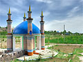 Arbour, stylized architectural monuments of Samarkand, one of the city parks Namangan