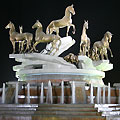 Night view of the Monument of Turkmen Horses. Ashgabat pictures