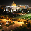 Night view of the Presidential square. Ashgabat pictures