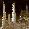 Koytendag caves. Gypsum chandeliers