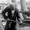 The birth of a big araba wheel. 1930. Samarkand. P. Kildyushev