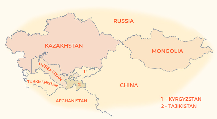 Central Asia map