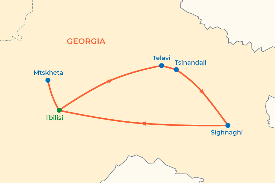 Georgia New Year Tour map