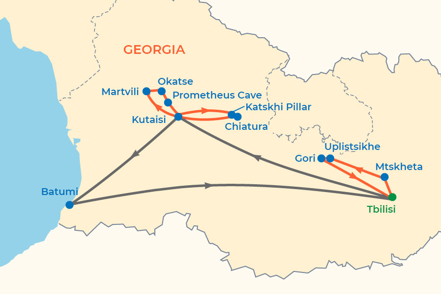 Georgia Train Tour map