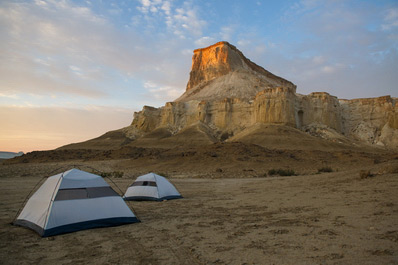 Bozzhyra campsite in the morning