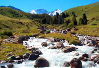 Talgar Mountain Peak. Rocky districts of Kazakhstan