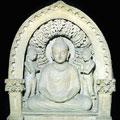 Buddha under the sacred tree Boddhi. Marble limestone. Fayaz-Tepa