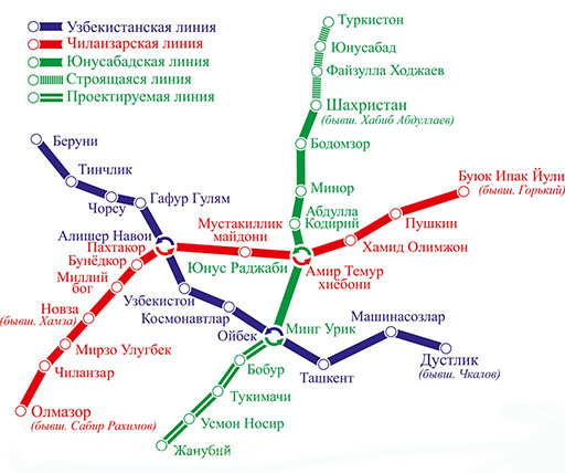 Карта Ташкентского метро