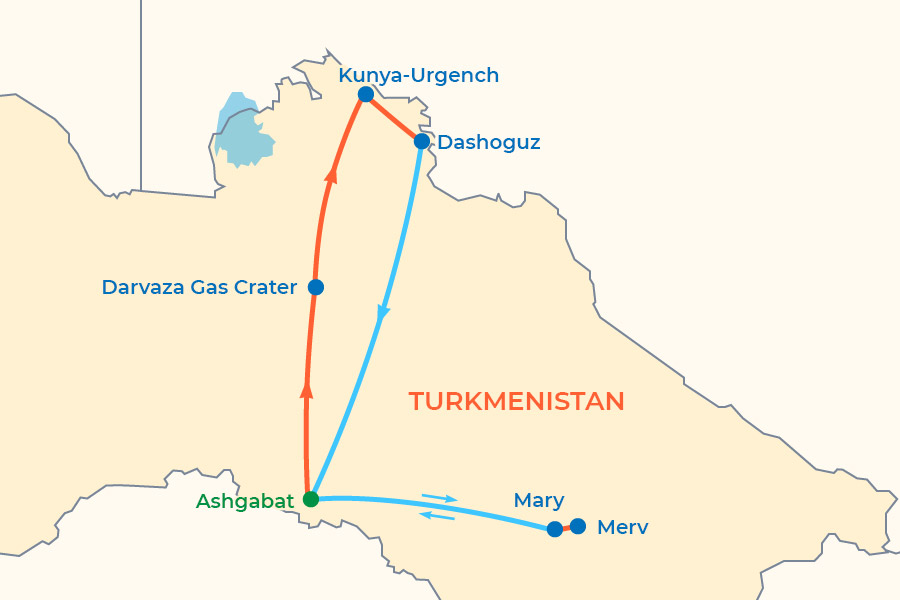 Best of Turkmenistan map