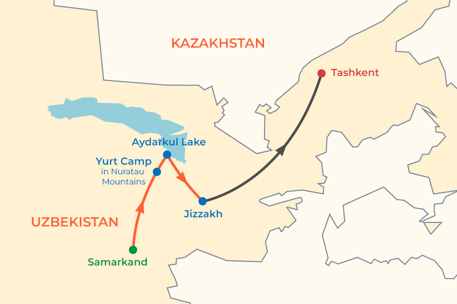 Mountain Village Hiking and Yurt Camp Tour map