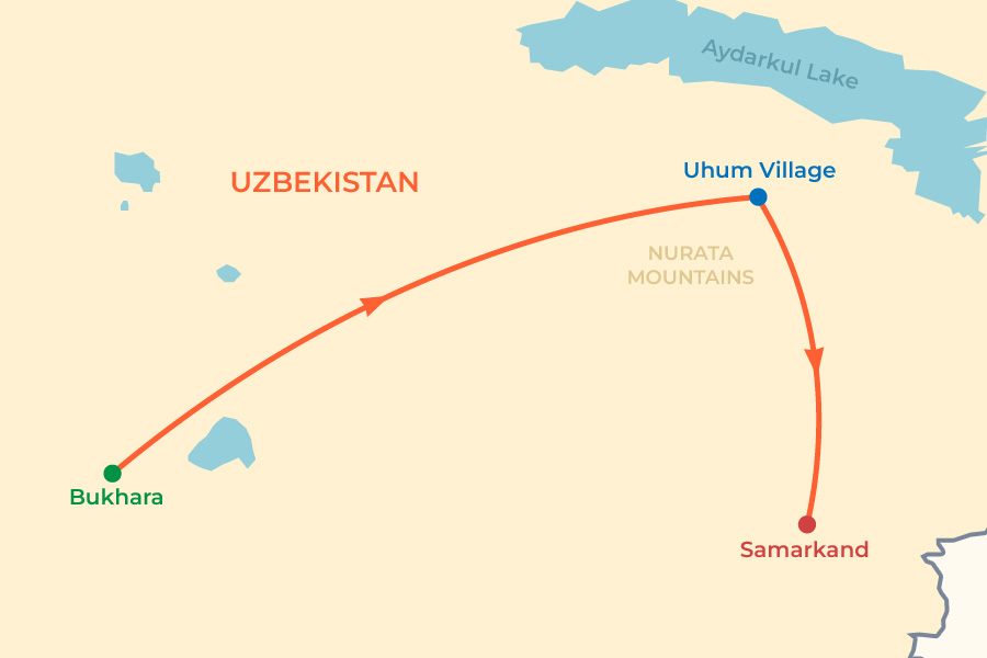 Uhum Village and Petroglyph Hiking Tour map